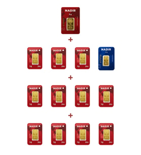Nadir Gold 24 Ayar 18,5 Gram Altın (1 Ad 5 Gram Altın + 1 Ad 2,5 Gram Altın + 11 Ad 1 Gram Altın )