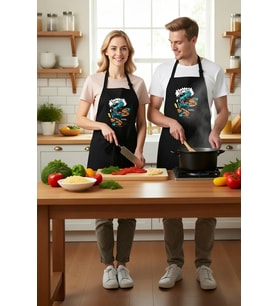 Erkek Unisex Mutfak Önlüğü Aç Kal Yemek Mizahı Baskılı DTF Dijital Rahat Kesim Günlük Modern Şık