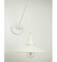 RİOLİGHT VİNTAGE,RETRO,RUSTİK 1XE27 BEYAZ ÜÇ MAFSALLI AKROBAT METAL DUVAR APLİK ŞAPKA ÇAPI:23CM