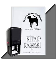 Kişiye Özel Köpek Silüet 11 Tarihli Otomatik Kitap Kaşesi (Siyah)