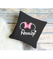 BK Gift Kişiye Özel Disney Tasarımlı Premium Kumaş Siyah Kırlent Yastık, Ev Hediyesi, Ev Dekorasyonu, Dekoratif Hediye-2