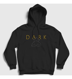 Presmono Unisex Siyah Logo Dark Kapüşonlu Sweatshirt 186930tt