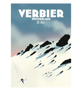 Verbier Isviçre Kayak Posteri Tablo Ahşap Poster Dekoratif