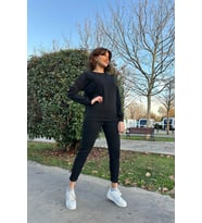 Nare Siyah Sweatshirt-Tayt Kadın Alt Üst Takım
