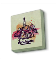 Kudüs Görseli Baskılı Doğaltaş  Magnet(KRG-067)Buzdolabı Süsü