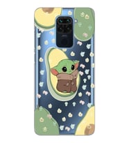Xiaomi Redmi Note 9 Uyumlu Baby Yoda Desenli Şeffaf Telefon Kılıfı