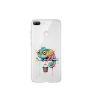 Honor 9 Lite ile Uyumlu Splash Bukalemun Tasarımlı Şeffaf Silikon Kılıf