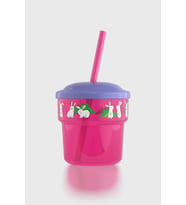 Renga Fizbo Tavşan Desenli 250 ml Pipetli PP Bebek Bardak 222049 Pembe-Mor