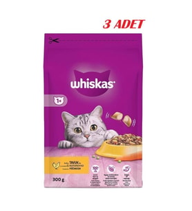 Whiskas Tavuklu Sebzeli Kuru Kedi Maması 300 Gr*3 ADET