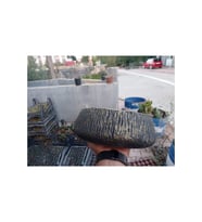 Mermer tozundan yapılma beton aranjman ve bonsai saksısı