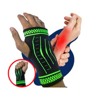 Sporcu Bilekliği Tendon Koruyucu Bandaj Sporcu Avuç İçi Bilek Koruyucu Termal Medikal Bileklik N802 (Siyah-Yeşil)