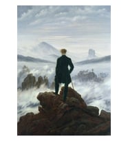 Caspar David Friedrich - Sis Denizinin Üzerindeki Gezgin Tablo Ahşap Poster Dekoratif