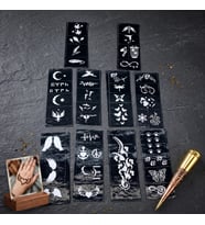 Karışık Desenli Tüp Kına Şablonu - 10'lu Paket - 8x20 cm