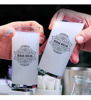 Premium Kalite İsme Özel İkili Rakı Bardağı Seti