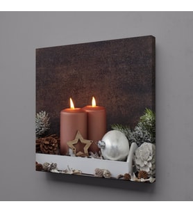 İKİLİ KAHVERENGİ MUM KANVAS TABLO 70x70cm (Karışık)