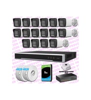 Provzen Hikvision 16 Kameralı IP 1080P ColorVu Güvenlik Kamerası Mikrofonlu Olay Anında bildirim