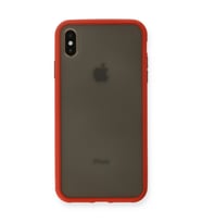 iPhone Xs Max Kılıf Montreal Silikon Kapak - Kırmızı