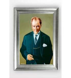 Gümüş Çerçeveli Atatürk Tablo cv1409