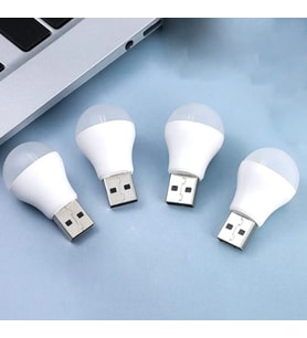4 ADET Mini USB Ampul Led Işık-Powerbank Uyumlu,Ev-Ofis Çalışma Masası Işığı-Gece Lambası Beyaz Işık