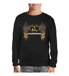 Rammstein - Golden Wings Siyah Çocuk Sweatshirt