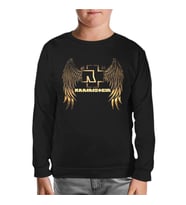 Rammstein - Golden Wings Siyah Çocuk Sweatshirt