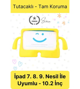 Dayanıklı Apple İpad 7. 8. 9. Nesil 10.2 İnç Uyumlu Çocuk İçin Ayaklı Tablet Kılıfı Koruyucu Silikon