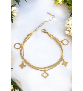 Yonca Gold Çelik Charm Bileklik