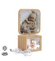 Dönen Ahşap Led Işıklı Kare Fotoğraf Çerçevesi