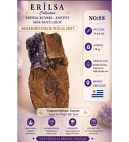 Sertifikalı Kristal Kuvars Ametist Akik Bantlı Jeot Doğal Taş Koleksiyonluk Dekoratif 10x6 cm NO88