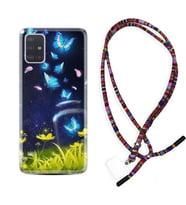 Samsung a71 A72 A73 A7 A9 2018 C7 C9 Kılıf Boyun Asklı Rasta Silikon Neon Butterflys 1309