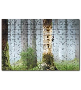 Cakapuzzle Ağaçkakan ve Antik Roma Sütun Benzetmesi Puzzle Yapboz MDF (Ahşap) (120 Parça)