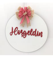 Lora Davet Ahşap Kapı Süsü Hoşgeldiniz (1 Adet) Beyaz - 54268