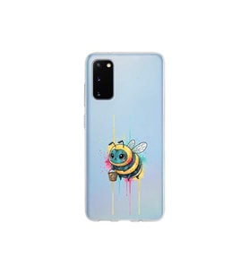 Samsung Galaxy S20 ile uyumlu Splash arı tasarımlı şeffaf silikon kılıf