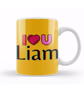 Liam Name Custom   vintage Retro Rainbow Style Design Gift Baby Gift For Him Kupa Bardak Porselen