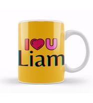 Liam Name Custom   vintage Retro Rainbow Style Design Gift Baby Gift For Him Kupa Bardak Porselen