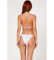 Kadın Bikini Takımı Üçgen Kap Balensiz Düz Desen Örme Raşel Kumaş Düşük Bel Brazilian Bağlamalı