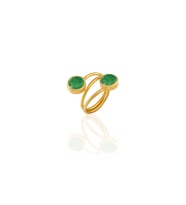 Kadir Jewellery 22 Ayar Altın Kaplama Zirkon Taşlı Ayarlanabilir Renkli Taşlı Yüzük