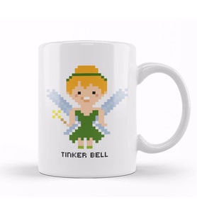 Tinker Bell Pixel Character Kupa Bardak Porselen