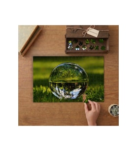 Cam Küre - Doğa Yansıması Tasarımı 240 parça Ahşap Puzzle Ahşap Kutuda MP04402
