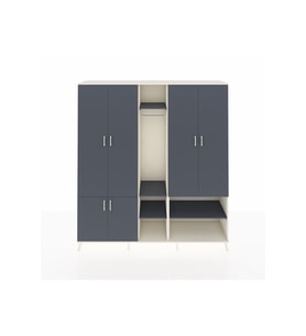 Hyperion Dolap 15 Raflı 5 Kapaklı Tek Askılı 220x44x243 Aytaşı-Antrasit/Antrasit