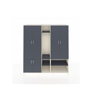 Hyperion Dolap 15 Raflı 5 Kapaklı Tek Askılı 220x44x243 Aytaşı-Antrasit/Antrasit
