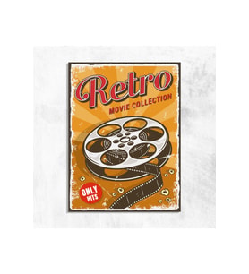Retro Movie Collection Vintage Ahşap Mdf Tablo