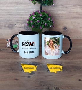 Eczacı Kupa Bardak Siyah Fotoğraflı Eczacılık Günü Hediyesi