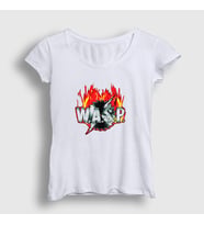 Presmono Kadın Beyaz Logo Wasp T-Shirt 383979tt (Beyaz)