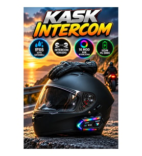 IPX6 Suya Dayanıklı Kask Intercom Kulaklık Sistemi – 16 Mod RGB Aydınlatma