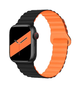 E2M APPLE WATCH 42-44-45-49MM KRD-06 DERİ BÜKME ÇİFT RENKLİ TURUNCU KORDON