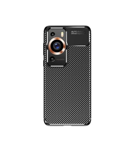 Huawei P60 Pro Kılıf Zore Negro Karbon Tasarım Silikon Kılıf (Siyah)