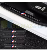 Peugeot 207 Karbon Kapı Eşiği Koruma Araba Etiket Oto Sticker Yapıştırma Çıkartma 4 Parça