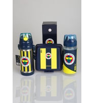 LİSANSLI FENERBAHÇE 3'LÜ BESLENME SETİ 500 ML ÇELİK VE TRITAN MATARA İLE BESLENME KABI SETİ 1907 "DEKOMUS CEP DEFTERİ HEDİYELİ"