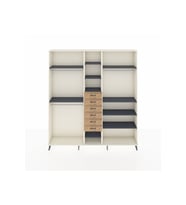 Arges Dolap 10 Raflı 6 Çekmeceli 3 Askılı 220x30x243 Aytaşı-Antrasit/Çam